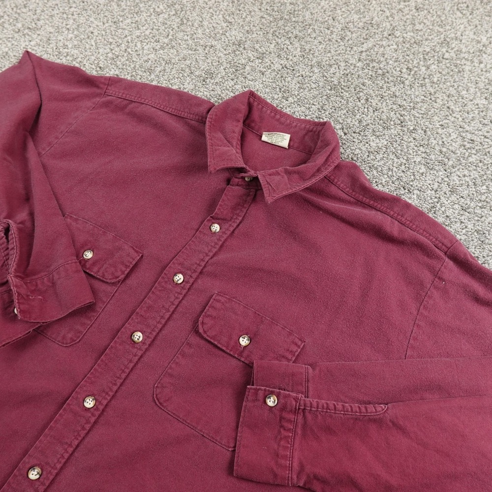 FiveBrother Shirt Mens 3XL Red Chamois Flannel Button Up Long Sleeve Workwear